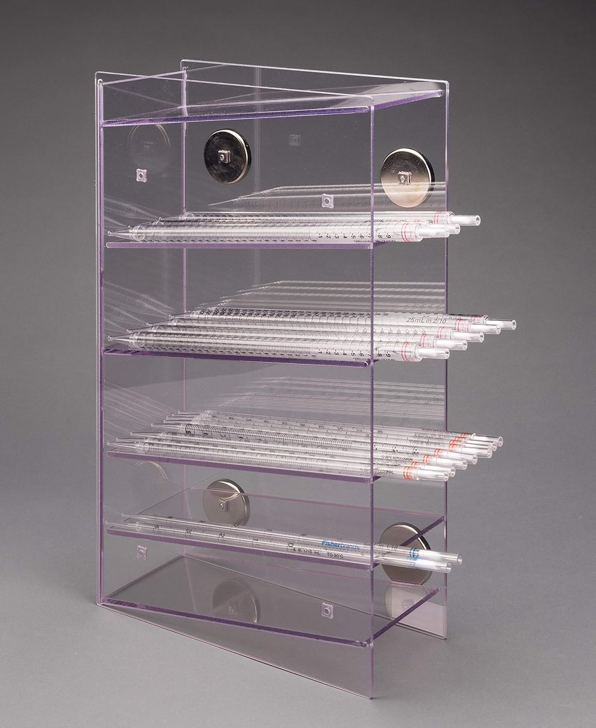 5 Pocket Serological Pipette Holder (PETG) 4, No Bracket