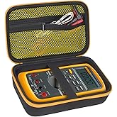 Comecase Hard Carrying Case for Fluke 87-V/ 88V/ 15B+/ 17B+ and More Digital Multimeter, Protective Travel Storage Bag - Black + Yellow Pocket