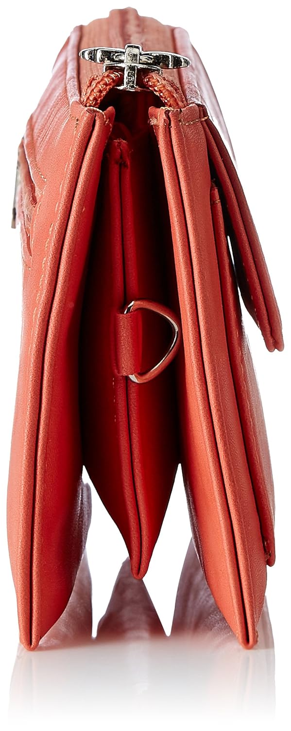 butterflies women's clutch (dark peach) (bns 2381dpch)