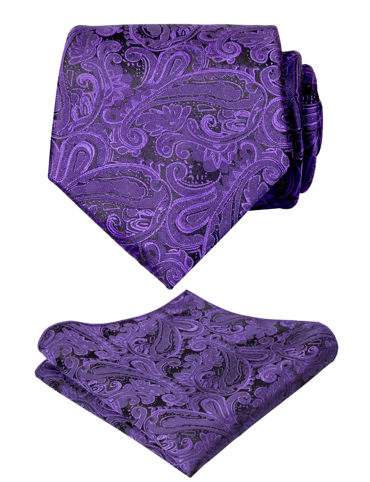 Alizeal Handmade Paisley Floral Tie with Pocket Square Set