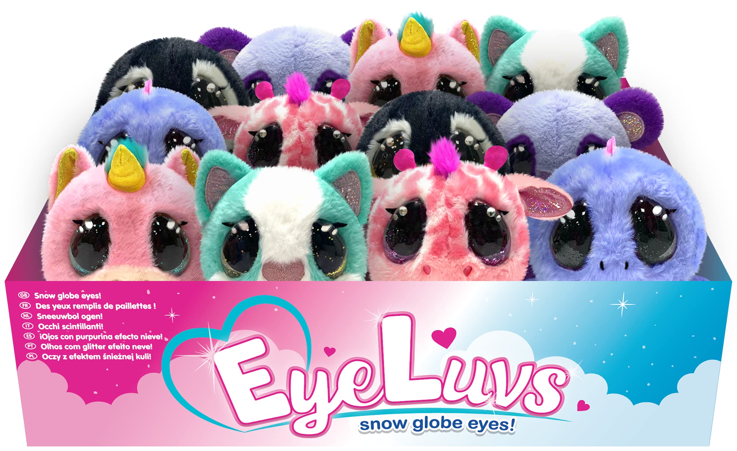 EyeLuvs: 5-inch Assortment Plush (Wave 1) | Collect 1 of 6 Adorable Characters | Shake and Watch Their Eyes Sparkle | Collectible Plush for Kids Ages 3+