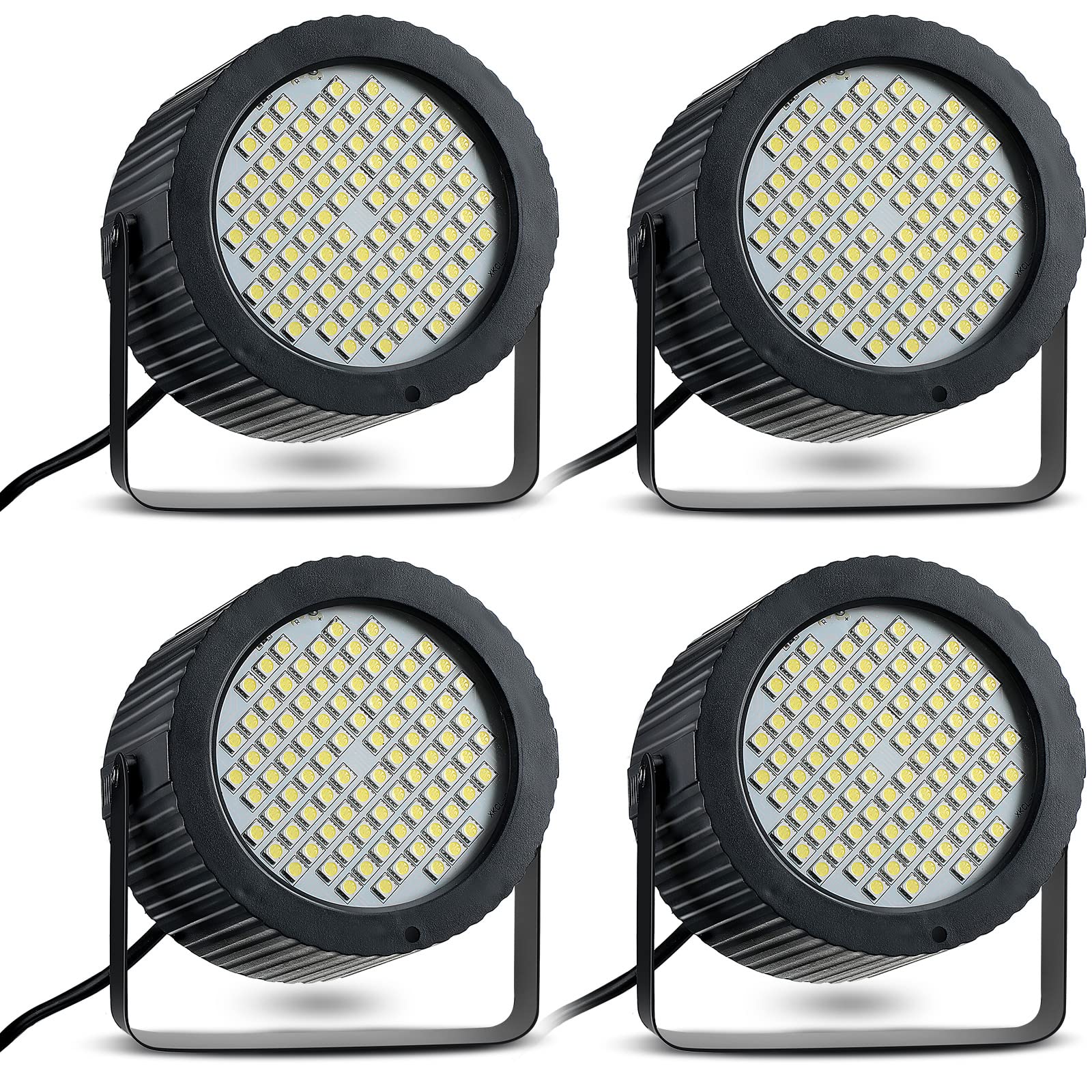 Photo 1 of 4 Pcs Halloween White Strobe Lights 88 LEDs Bright Flash Bulb Speed and Sound Modes Flashing Mini Stage Strobe Lights for Parties Stage Decor Room Dance DJ Bar Karaoke Show Birthday Party Wedding