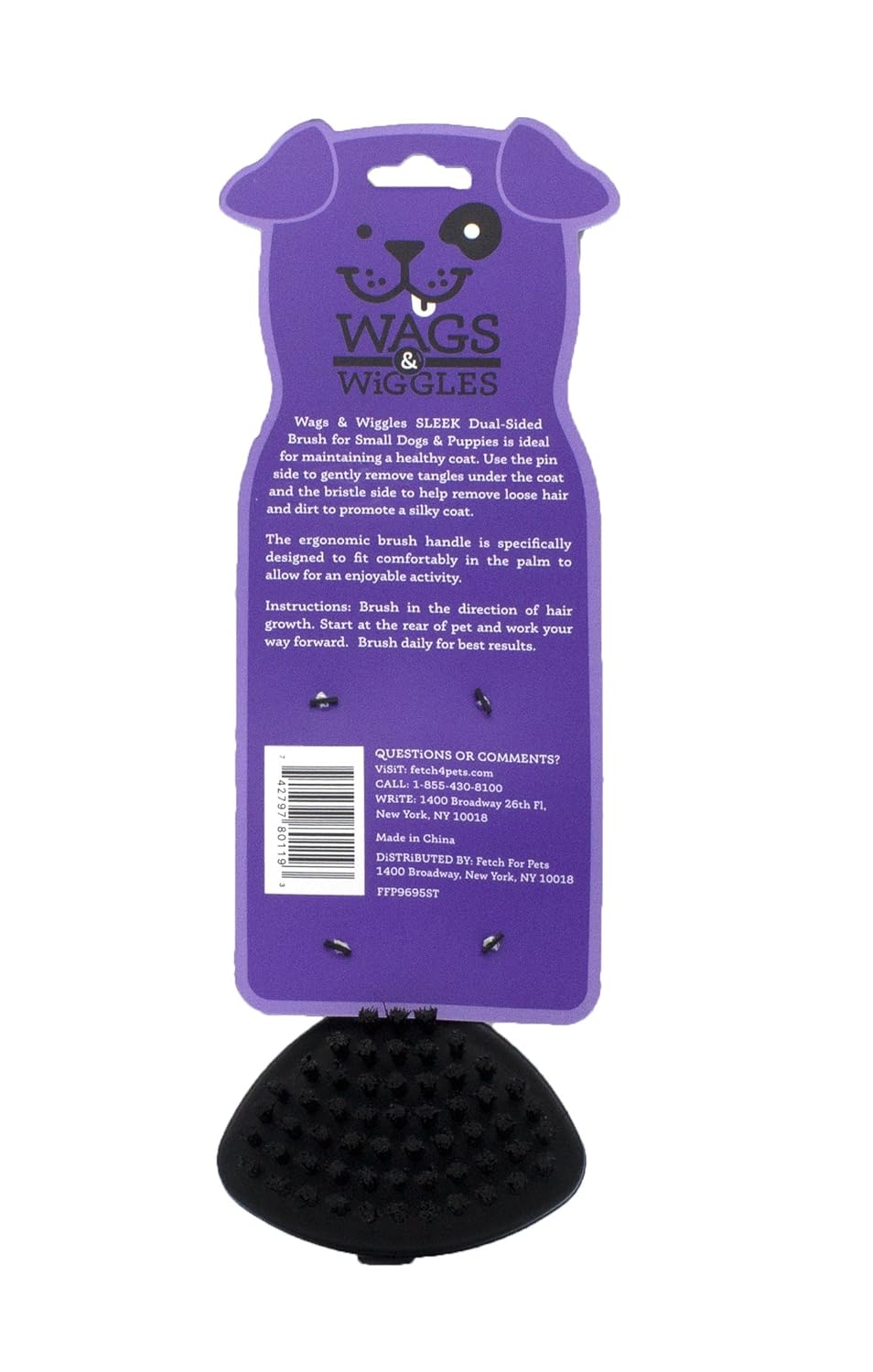 Buy Wags Wiggles Sleek Two Sided Bristle Straight Pin Brush
