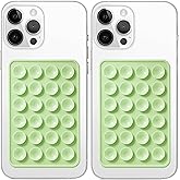 Anteel 2 Pack Silicone Suction Phone Case Mount, Non Slip Sticky Grip for Cellphone, Silicon Adhesive Suction Cup Mount, Strong Grip Holder for Selfies and Videos (Light Green)