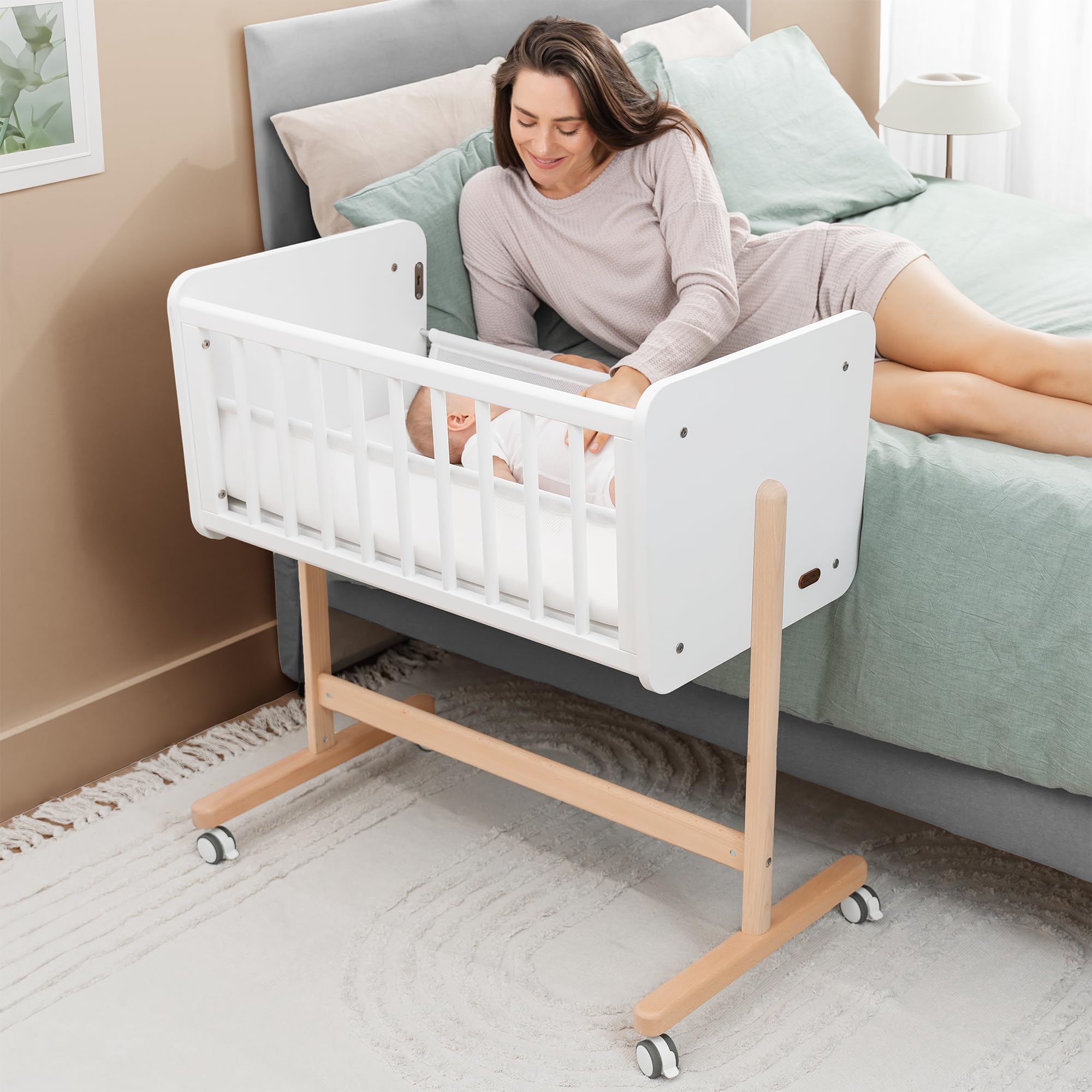 Photo 1 of **NO HARDWARE**Comfy Cubs Wooden Bedside Bassinet Sleeper - Safe and Stylish Baby Crib - Ideal Baby Sleeper Bed Crib for Newborns and Infants - Perfect Nursery Essentials for Babies