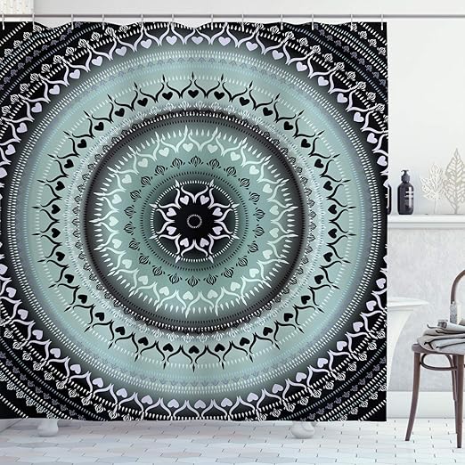 Amazon Com Ambesonne Mandala Shower Curtain Vintage Yantra With
