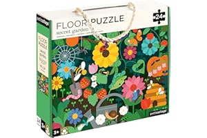 Petit Collage Floor Puzzle, Secret Garden, 24-Pieces – Large Puzzle for Kids, Completed Garden Puzzle Measures 18” x 24” – Makes a Great Gift Idea for Ages 3+