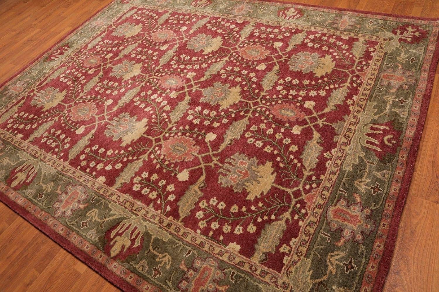 Old Hand Made Morgan Floral Traditional Persian Oriental Woolen Area Rugs (9'x12')