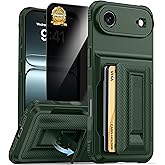 for iPhone Air Case Wallet with Card Holder (4-5Cards) +1 Privacy Screen Protector,[RFID Blocking][Kickstand][Military Drop Protection] Full Camera Protection Wallet Case for iPhone 17 Air