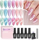 Beetles Cat Eye Gel Polish Set 6 Colours Magnetic Nail Kit 7.5ml