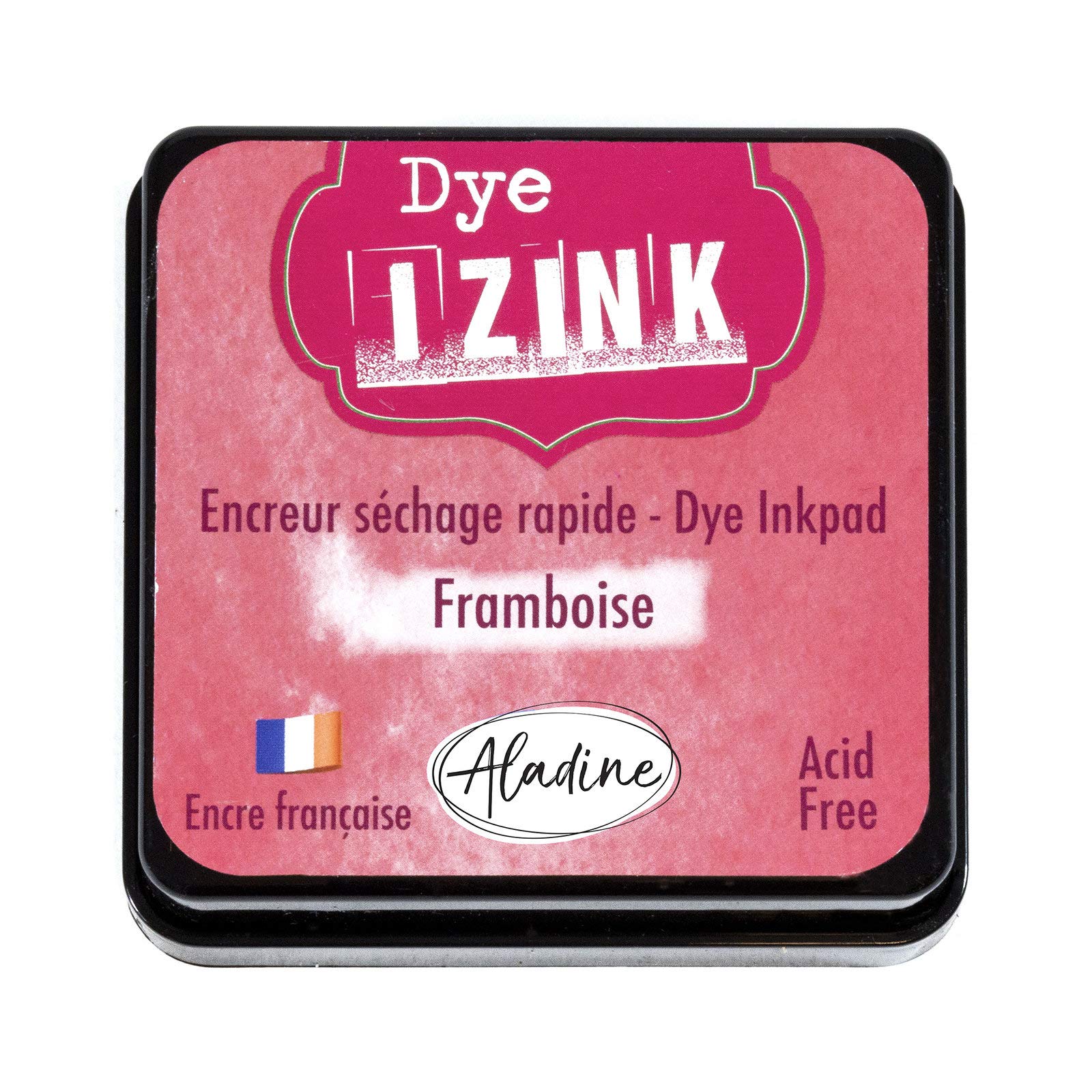 Aladine - Izink Dye Raspberry Inker - Quick Drying Ink for Stamps and Stencils - Scrapbooking and Creative Cartery - French Ink - Size M - 5 x 5 cm - Color Red Bordeaux
