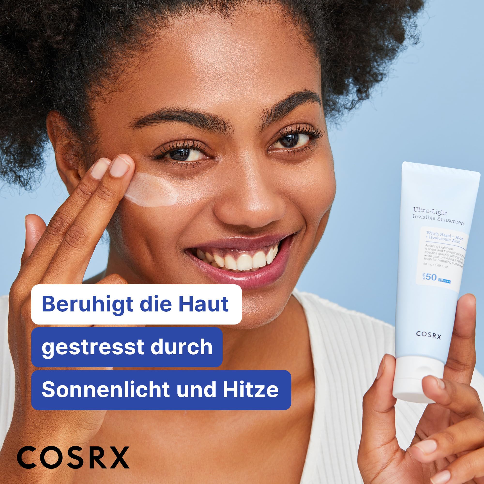 COSRX Ultra-Leichte Unsichtbare Sonnencreme LSF 50 Transparenter Sonnenschutz mit Hyaluronsäure, Kein Weißer Schleier, Nicht fettend, Starker UV-Schutz, Sonnenpflege, Koreanische Sunscreen 50 ml 5