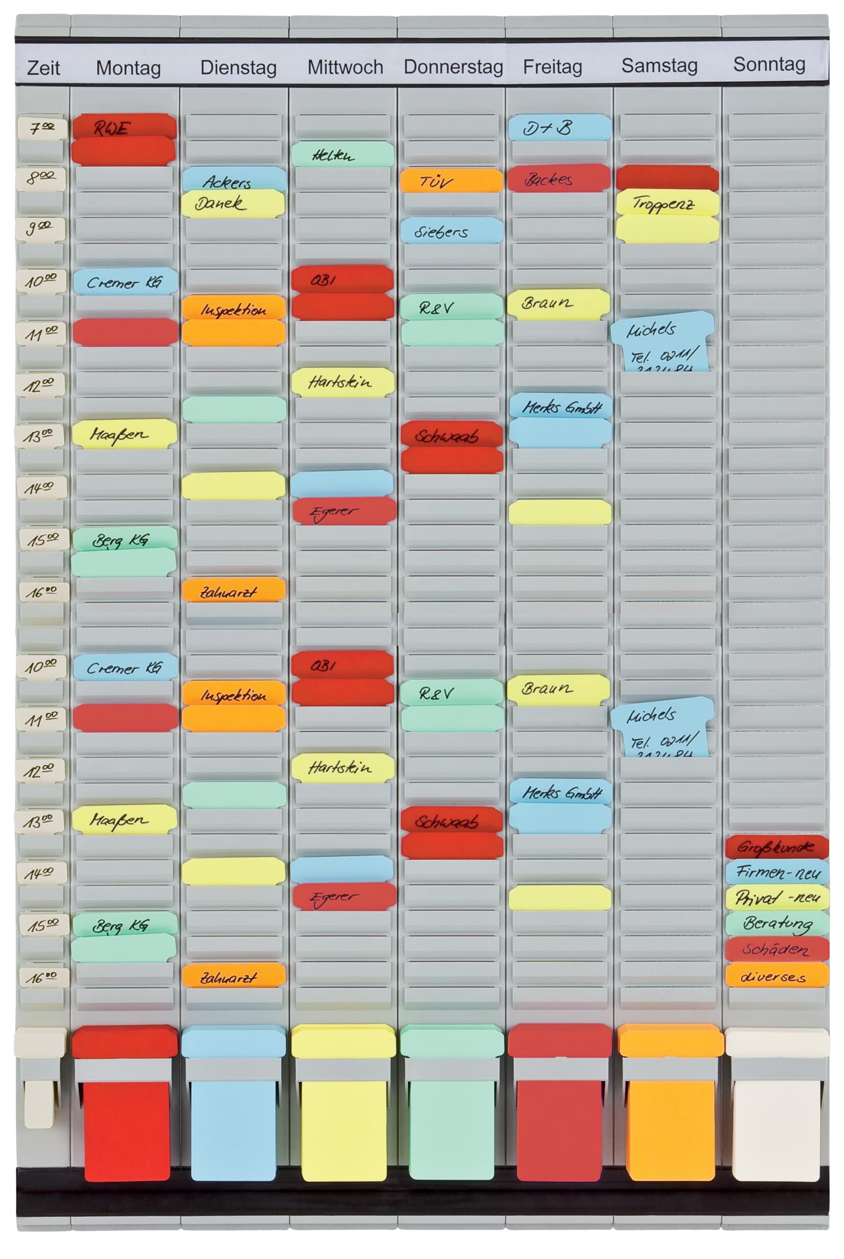 Franken PV-SET3 T-Card Office Planner with German Headings 47.4 x 78 cm 7 + 1 Index 35 Items