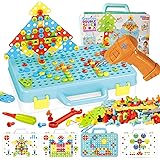 Educational Toys 4-in-1 Building Blocks Set for Kids, HOMCENT 252 Pcs STEM Learning Toys 2D 3D Construction Engineering Diy E