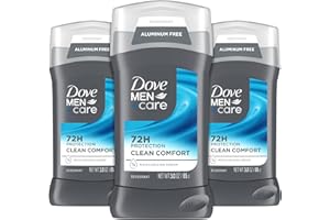 DOVE MEN + CARE Dove Men+Care Deodorant Stick for Men Clean Comfort Pack of 2 Aluminum Free 72-Hour Odor Protection Mens Deodorant with 1/4 Moisturizing Cream 3 oz