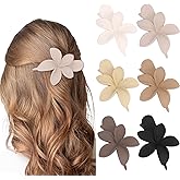 CURASA Flat Flower Hair Clips for Women 6pcs Lay Flat claw clips Matte Claw Clips for Thick Thin Hair Flower Clips for Hair French Barrette Hair Accessories for Women Girls