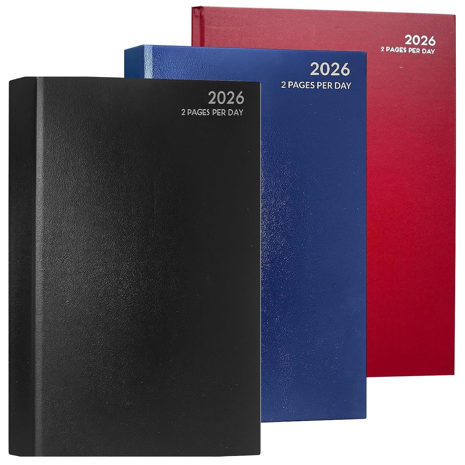 VIVAAS 2026 A4 2 Full Pages Per Day Classic Diary Appointment Year Planner Office Hardback Desk Diary Calendar Organiser For Business, Office, Home, Traveling, Organization, Appointments (Random)