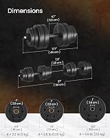 Songmics 2 in 1 Dumbbell Set Barbell 30 kg Includes 8 Plates 4 Spinlocks 2 Bars view 6