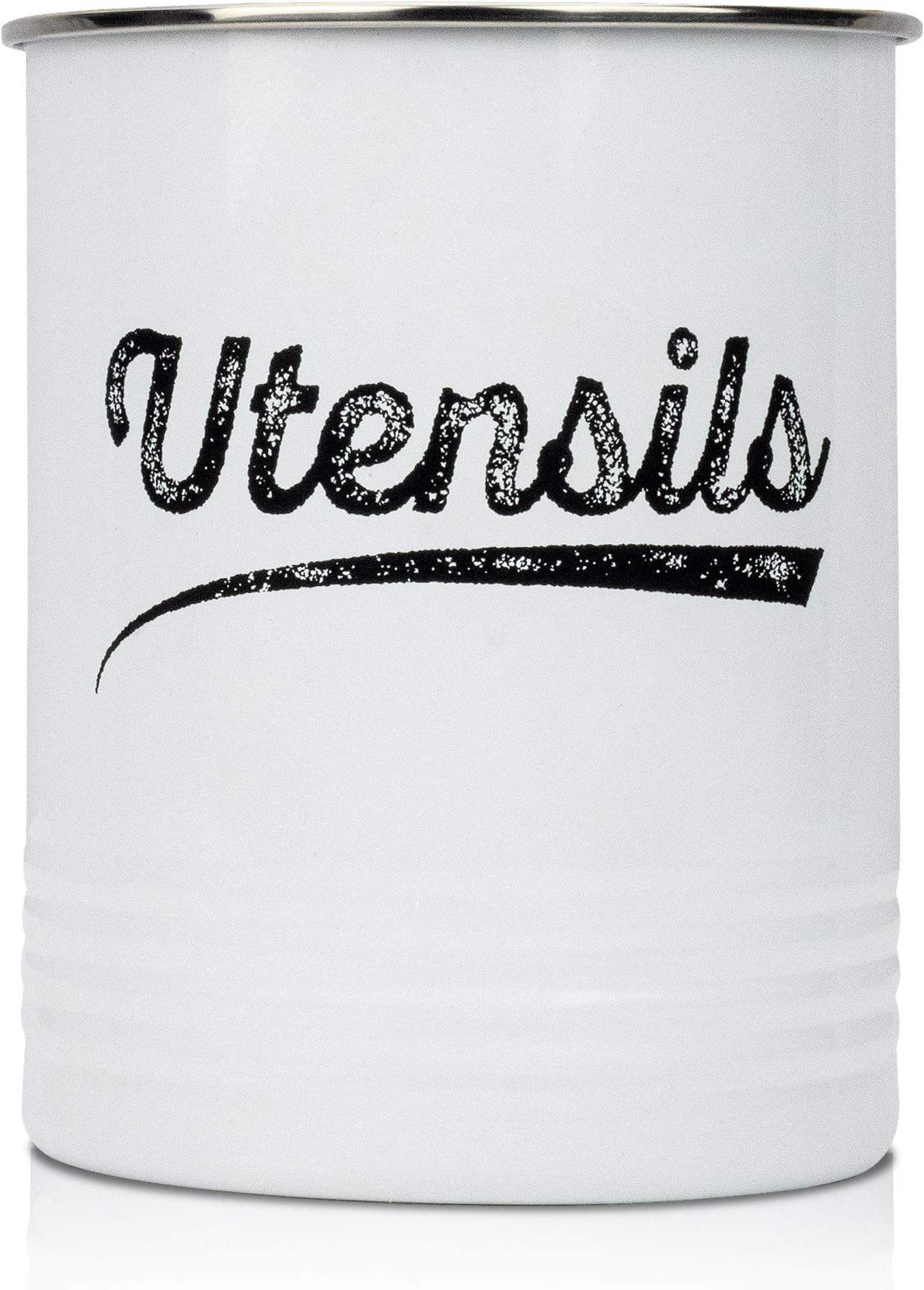 Premium Kitchen Utensil Holder - Stylish Vintage Utensil Crock brings Farmhouse Style Decor into your Kitchen