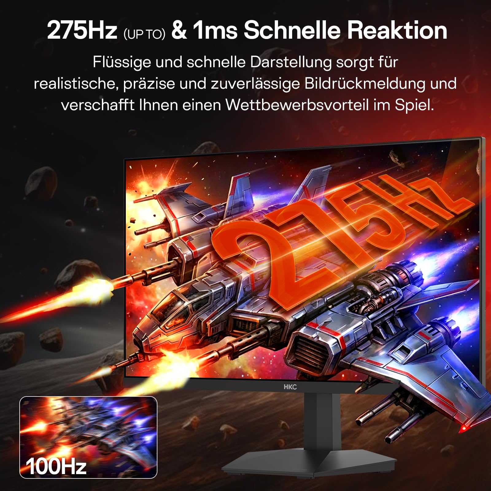 HKC G27H4D 27 Zoll Gaming Monitor QHD 260Hz(bis zu 275Hz) IPS Bildschirm 5