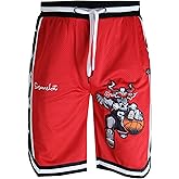 SCREENSHOT Mens Premium Urban Sreetwear Fashion Basketball Mesh Shorts - Athletic Sports Team Color 11" Inseam Jersey Shorts