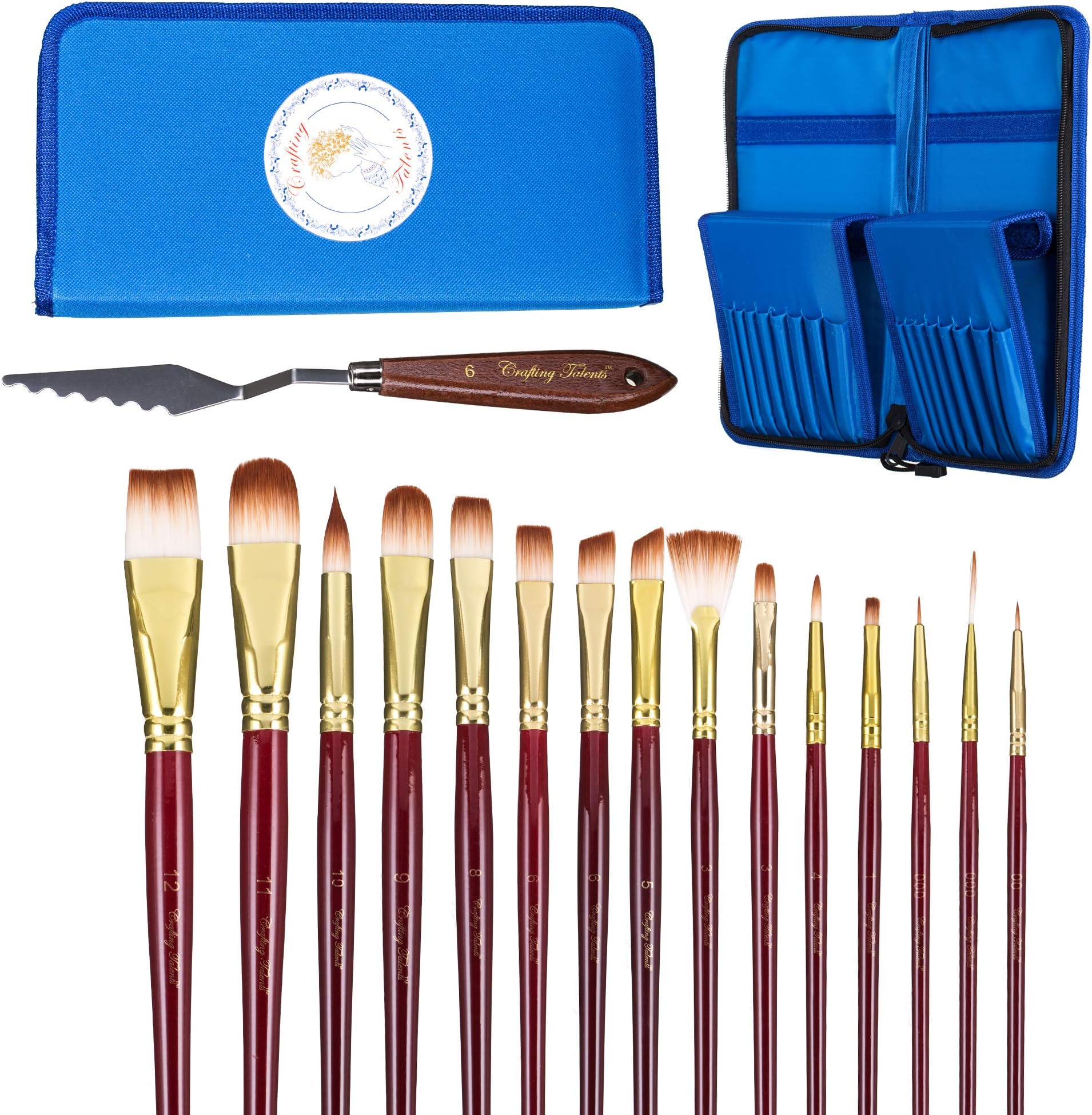Paint Brushes Set and Painting Knife for Special Effect - Paintbrushes Gift for Artist, Kids, Beginners & Professionals