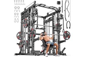 XGSW XINGESIWR Smith Machine with Cable Crossover System, Multi-Function Power Cage Squat Rack for Home Gym, Power Rack and Packages Weight Sets.