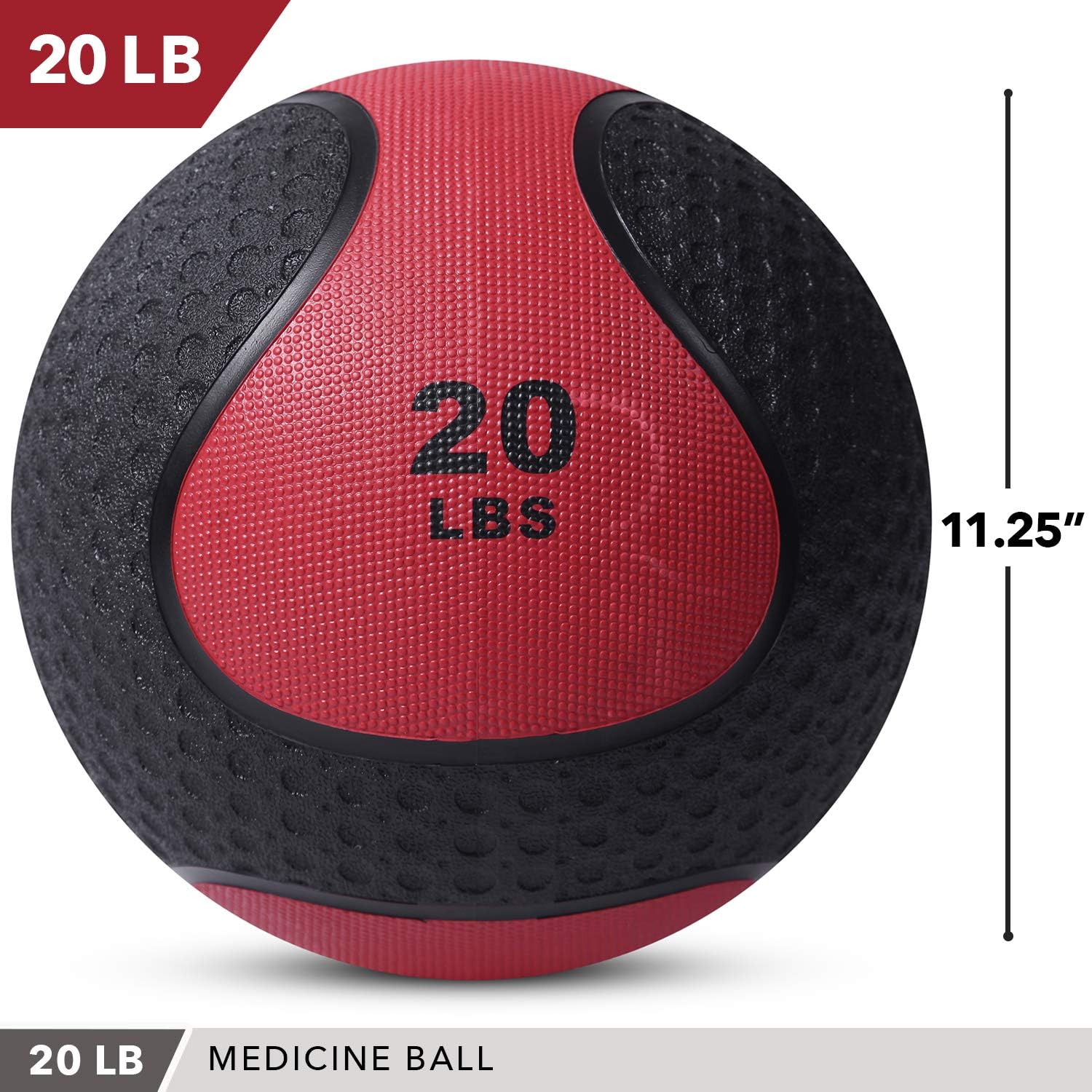 Medicine Exercise Ball with Dual Texture for Superior Grip by Day 1 Fitness - 20 Pounds - Fitness Balls for Plyometrics, Workouts - Improves Balance, Flexibility, Coordination : Sports & Outdoors