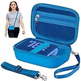 Hoarecal Portable Hard EVA Case for JBL Go 3, 3 Eco and Go 4, Waterproof & Shockproof Bluetooth Speaker Case with 63'' Adjustable Strap, Travel Carrying Cases for Outdoor, Camping or Beach - Blue