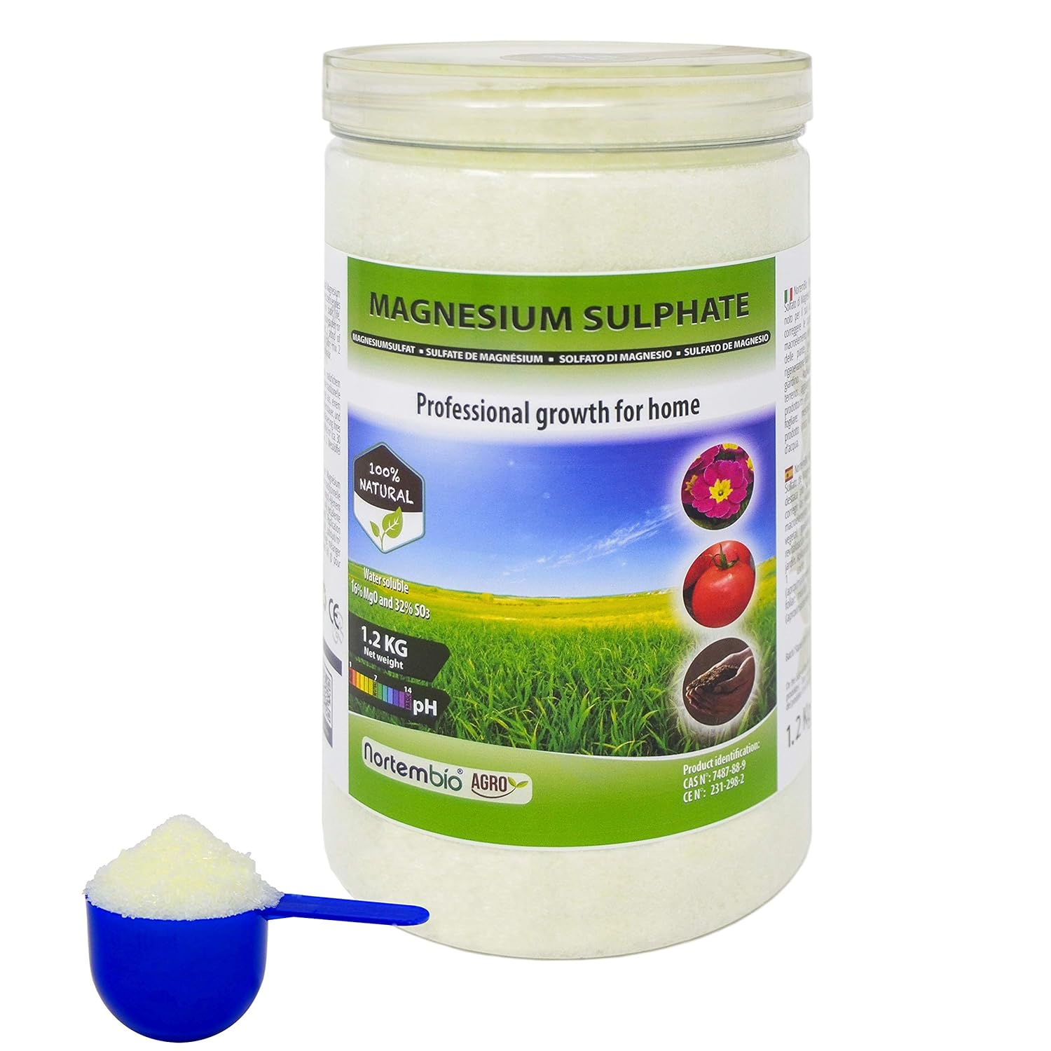 Magnesium Sulphate NortemBio Agro 1,2 Kg. Universal Use. It Improves