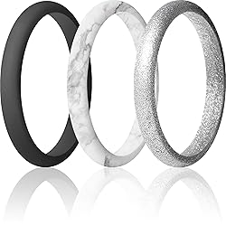 ThunderFit Stackable Silicone Wedding Rings for