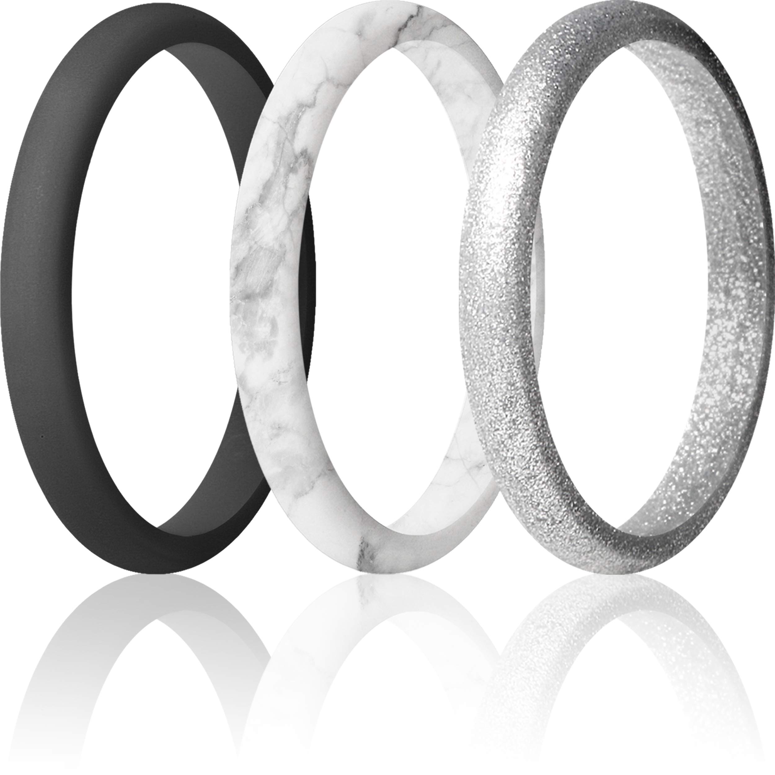 ThunderFit Stackable Silicone Wedding Rings for
