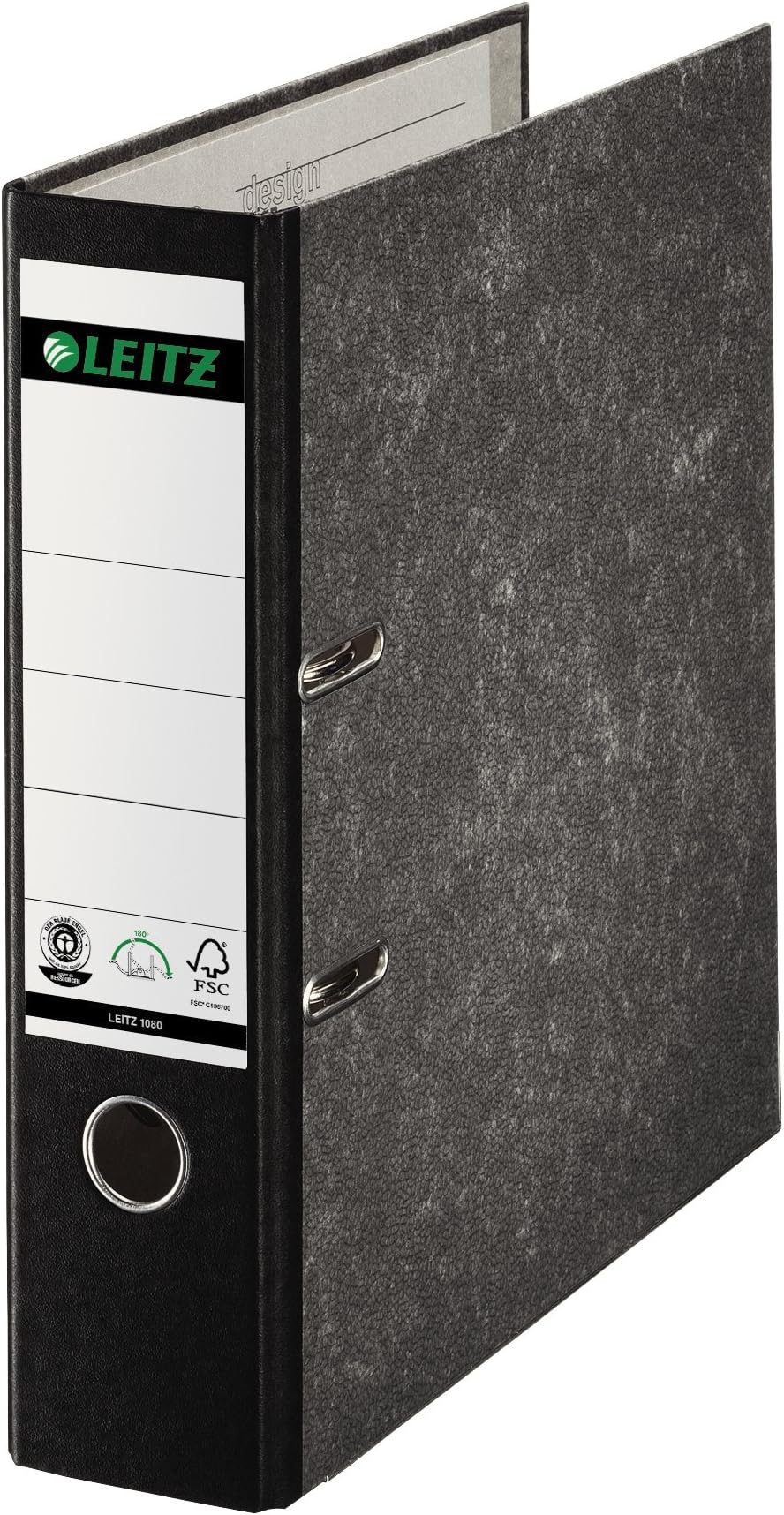 Leitz10801095 Standard Lever Arch File 80mm Spine A4 Black Ref 1080-95 [Pack of 10]