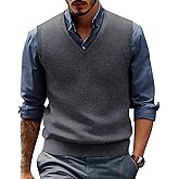 PJ PAUL JONES Mens Sweater Vest Wool Blended Knitted Vest Sweaters V-Neck Sleeveless Pullover Vests
