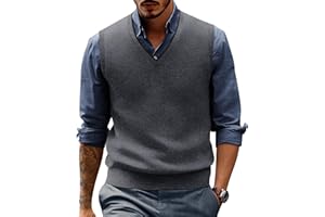 PJ PAUL JONES Mens Sweater Vest Wool Blended Knitted Vest Sweaters V-Neck Sleeveless Pullover Vests