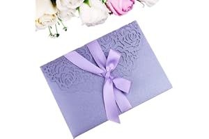 PONATIA 20 PCS 3 Folds 5x7'' Wedding Invitations Cards with Envelopes Ribbons for Wedding Bridal Shower Engagement Birthday G
