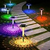 ALEPOD Color Changing Solar Pathway Lights - 8 Pack IP68 Waterproof with 7 RGB Modes for Halloween & Christmas Yard, Garden, Walkway, Pathway, Backyard, Lawn Decoration