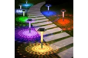 ALEPOD Color Changing Solar Pathway Lights - 8 Pack IP68 Waterproof with 7 RGB Modes for Halloween & Christmas Yard, Garden, Walkway, Pathway, Backyard, Lawn Decoration