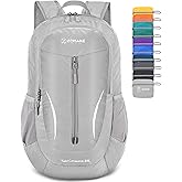 ZOMAKE Ultra Lightweight Packable Backpack 25L, Foldable Hiking Backpacks Water Resistant Small Folding Daypack for Travel(Sliver Grey)