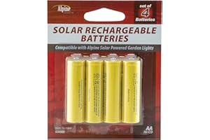 Alpine Corporation AA Ni-CD Replacement Rechargeable Batteries for Solar Powered Garden Lights, Set of 4