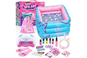 YOLOFLIX Kids Spa Kit for Girls, Foot Spa Day Kit for Girls, Girl Stuff for Manicures Pedicure, Nail Art Salon Kit Christmas Birthday Gift for 6 7 8 9 10-12 Years Old Girl
