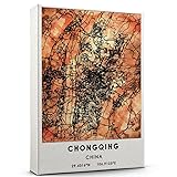 Chongqing Map Poster, China Map Art Poster, Map