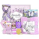 Valentines Day Gifts for Her Women Daughter Girlfriend Wife, Happy Birthday Gifts for Women Mom Her Sister Wife Grandma, Self Care Gift Get Well Relaxing Spa Galentines Day Gift Basket Set (Purple)