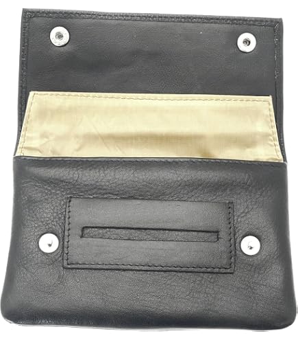 Amazon.com: EA Carey Brown Leather Full Size Snap Tobacco Pouch Holds 1.5  oz Pipe Tobacco : Health & Household
