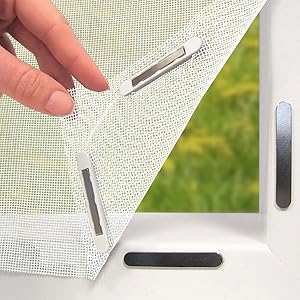 EASYmaxx Insect Protect Fliegengitter Fenster mit Magnetbefestigung | zuschneidbares Moskitonetz | Insektenschutz Fenster bis 150 x 180 cm | Mückenschutz Fliegennetz Magnet - leichte Montage [Weiß]