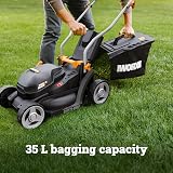 WORX WG733E 20V Brushless Cordless Lawn Mower 33cm 6-Height 35L Bag 4Ah view 4