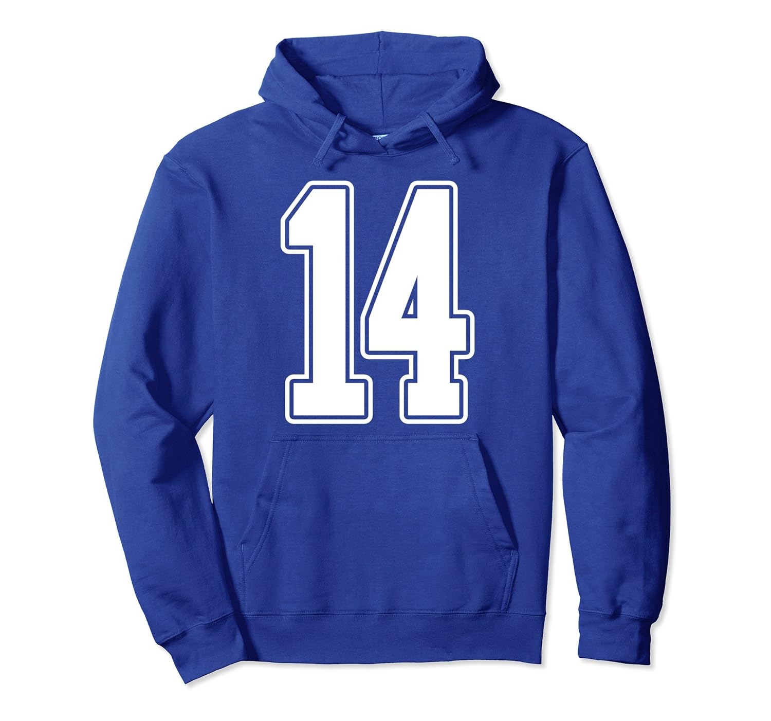 #14 White Outline Number 14 Sports Fan Jersey Hoodie-ANZ