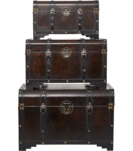 Amazon.com: Soul & Lane Branson Wooden Storage Trunks - Set of 3