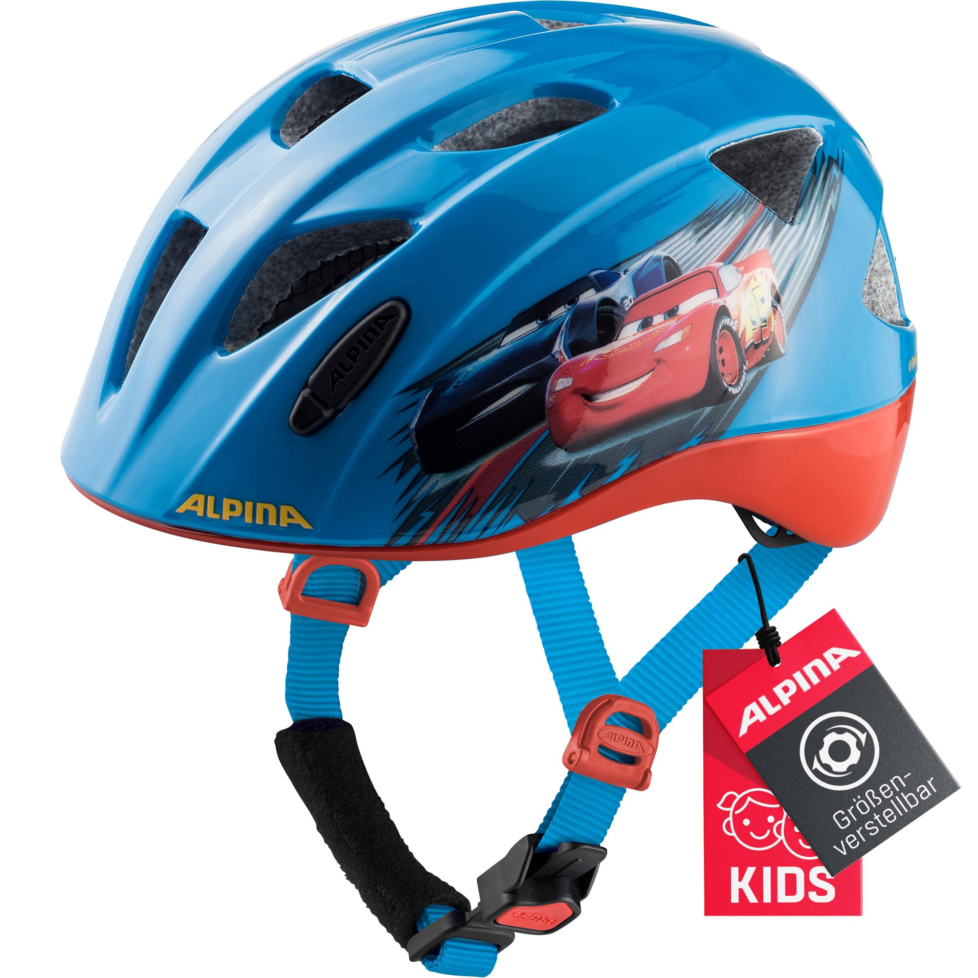 ALPINA Unisex - Children, XIMO DISNEY cycling helmet, Cars, 49-54 cm