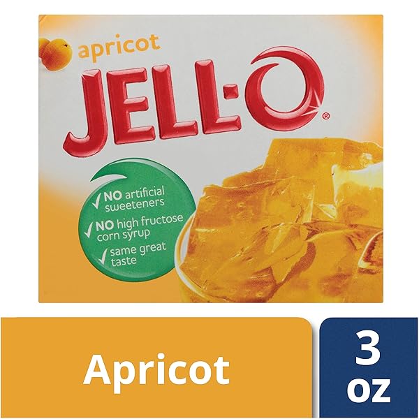 JELL-O APRICOT GELATIN DESSERT 3 OUNCE BOXES (PACK OF 4)
